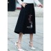 Vivid A line skirts Cotton Drops Design Runway black embroidery short skirt Summer