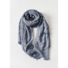 women tassel dark blue cotton linen big scarf casual vintage scarves